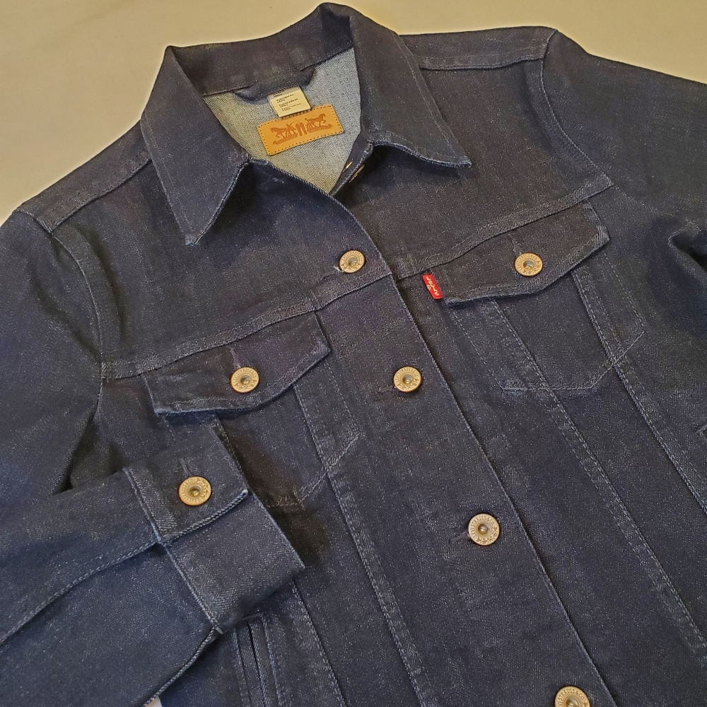 Levi's Dark Denim Trucker Jean Jacket Women's Size Small Button Up